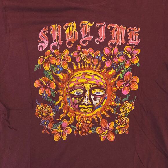 Sublime Casual Graphic Crew Neck Short Sleeve T Shirt Womens Size XL Maroon - Picture 4 of 9
